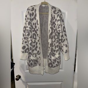 Oversized cheetah print cardigan! Size large!